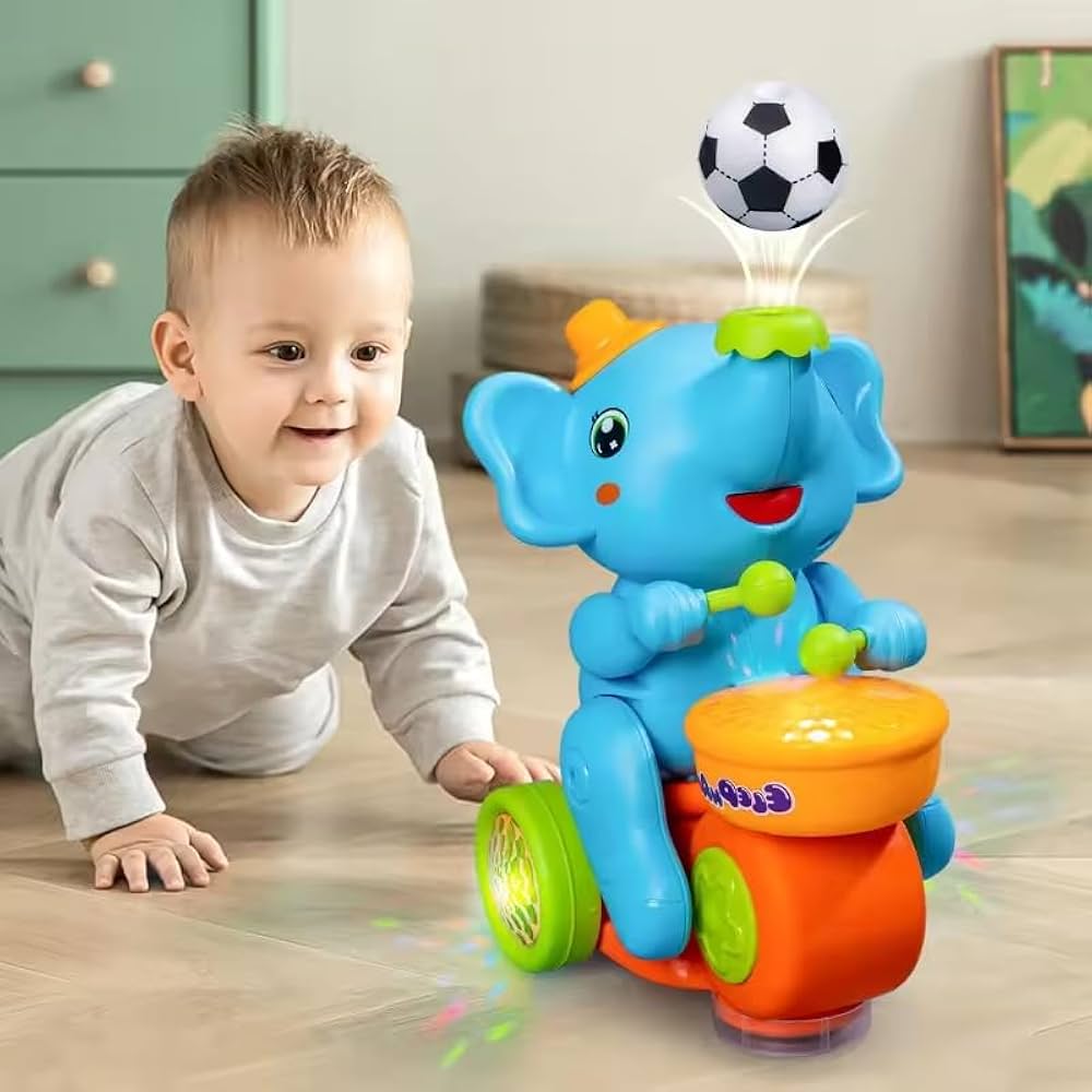 Elephant Musician Toy with Music and Flashing Light For Kids