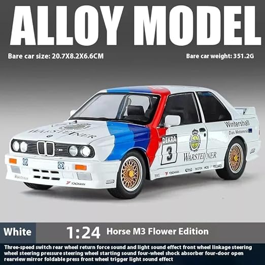 1:24 Scale Compatible for B.M.W M3 Edition Diecast Models Alloy Diecast Toy Car Openable Doors, Sound, Light | Pull Back Car Toy for Kids