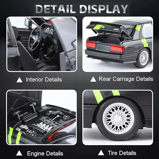 1:24 Scale Compatible for B.M.W M3 Edition Diecast Models Alloy Diecast Toy Car Openable Doors, Sound, Light | Pull Back Car Toy for Kids