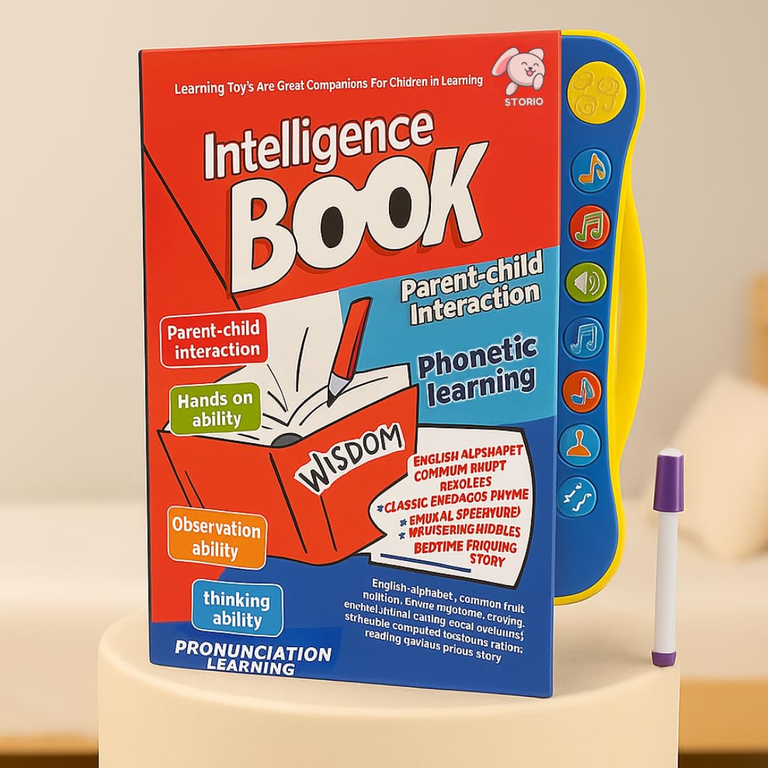 Intelligence Book Sound Book for Children, English Letters & Words Learning Book, Fun Educational Toys