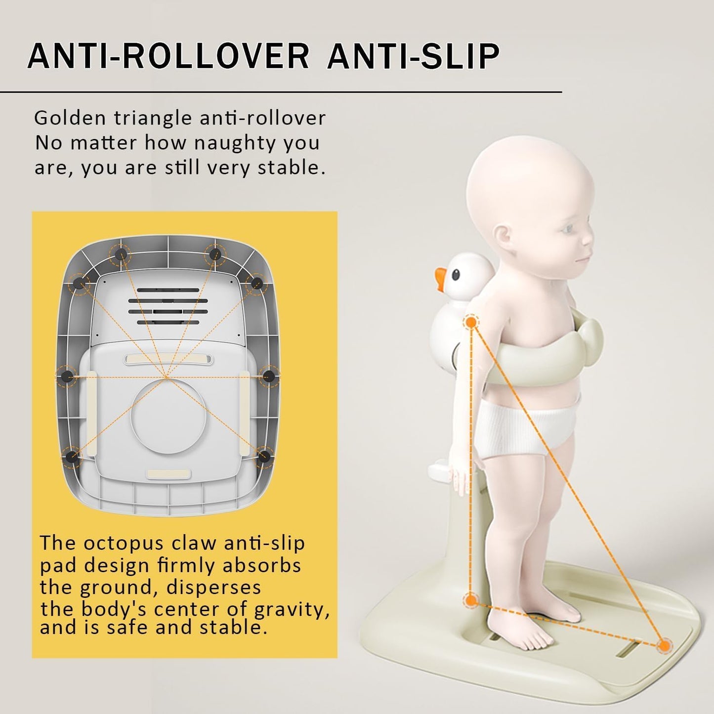 Baby Shower Bath Stand with Adjustable Height, Non-Slip Base, Huggable Duckling, Baby Bath Stand With Cartoon Duck