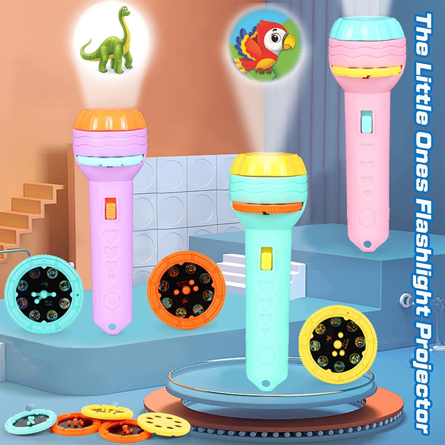 3 Slides 24 Patterns Mini Projector Torch Toy Simplyfiy Home