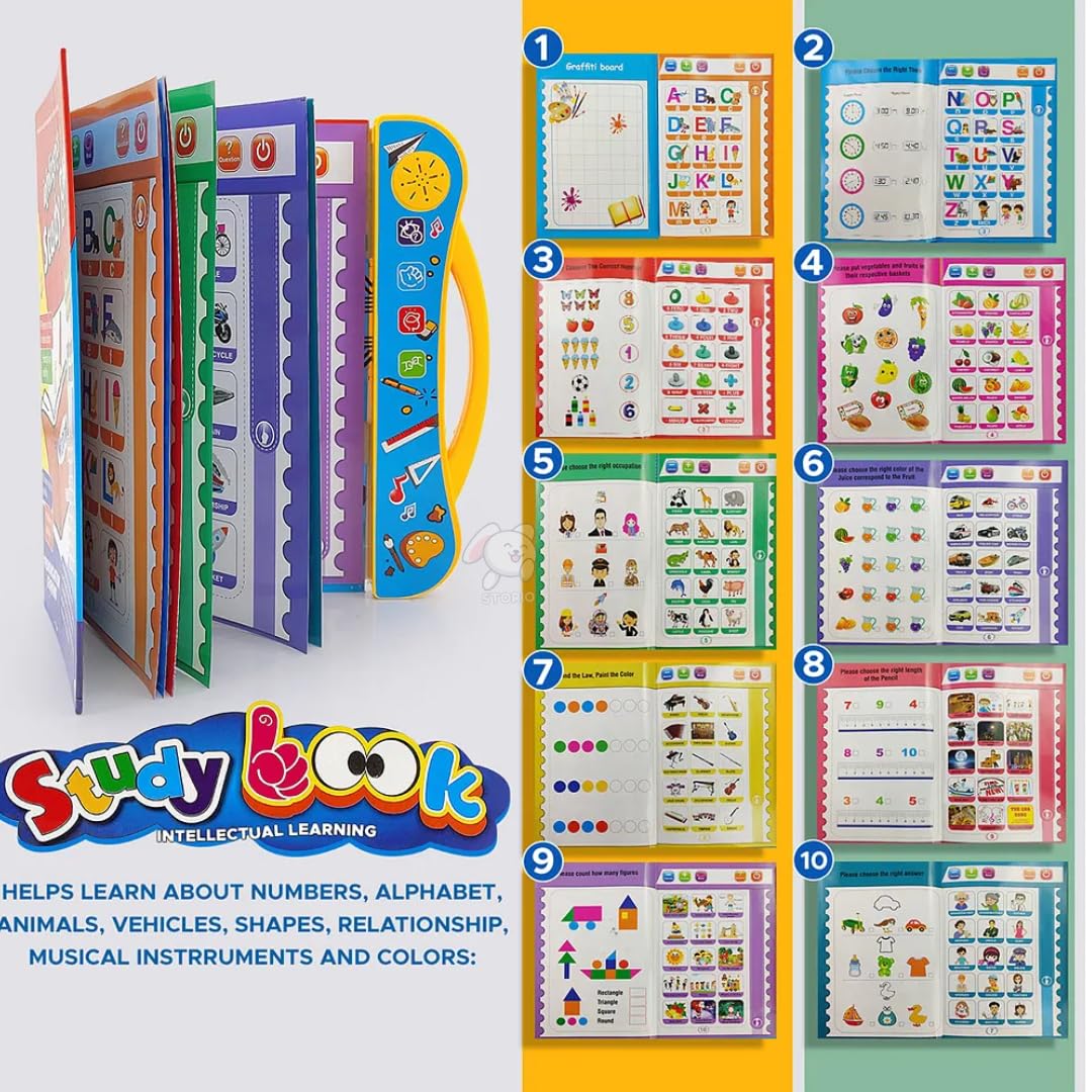Intelligence Book Sound Book for Children, English Letters & Words Learning Book, Fun Educational Toys