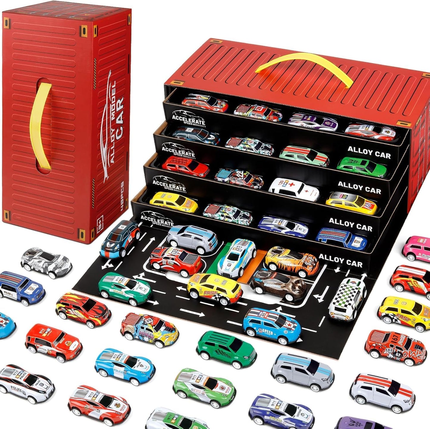 48-Piece Deluxe Alloy Toy Car Set – Large Luxury Gift Box