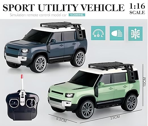 High-Speed Off-Road RC Defender โ Light-Up Remote Control Racing Car Toy