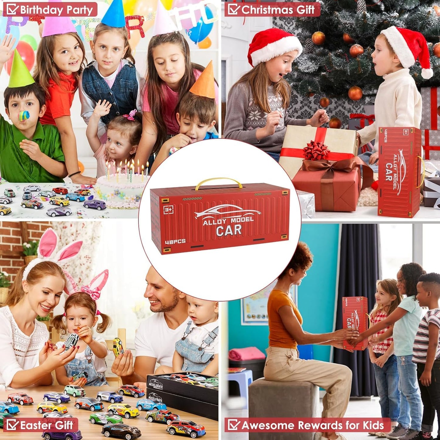 48-Piece Deluxe Alloy Toy Car Set – Large Luxury Gift Box