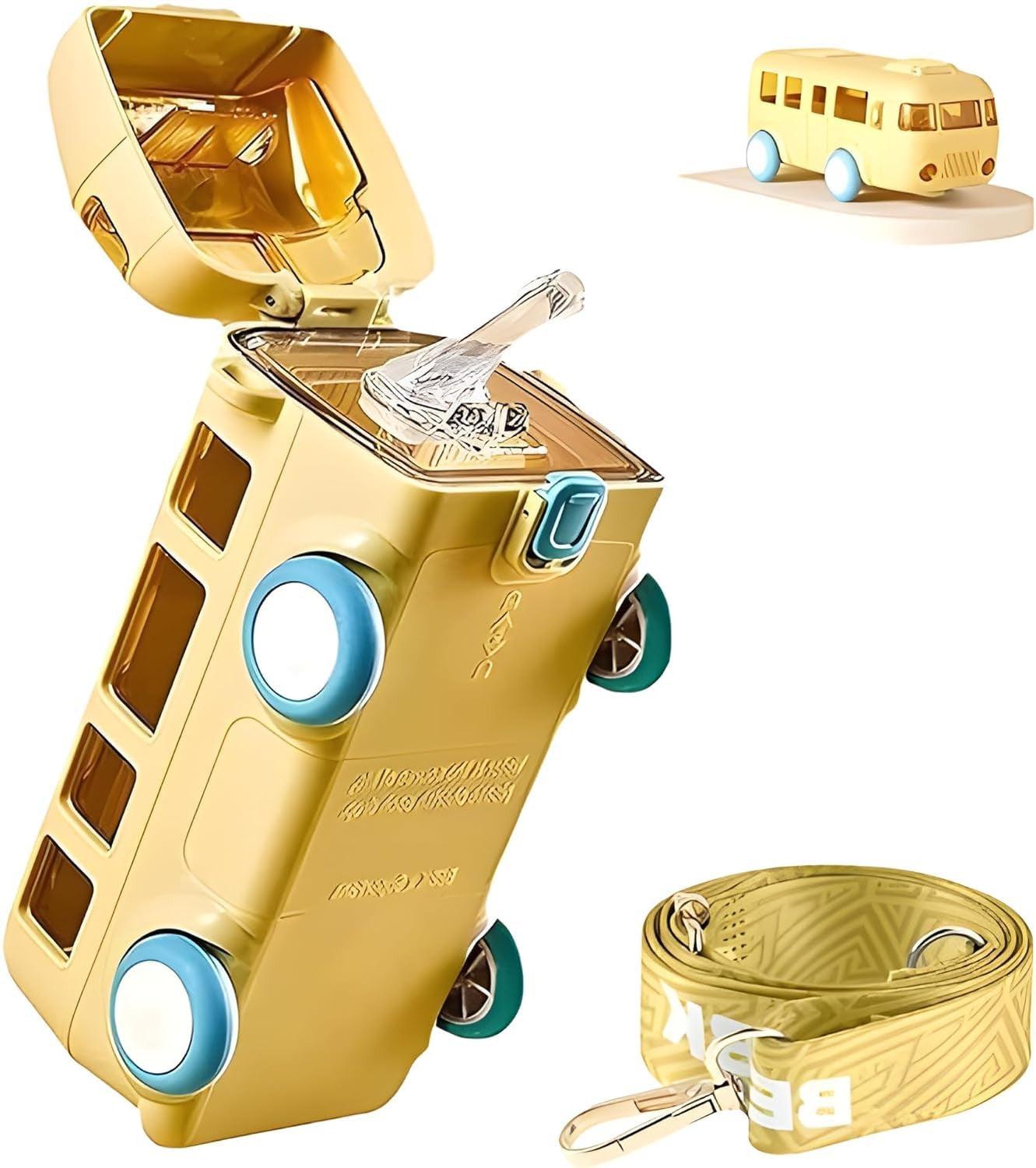 Bus Water Bottle with Straw For Kids Simplyfiy Home