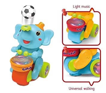 Elephant Musician Toy with Music and Flashing Light For Kids