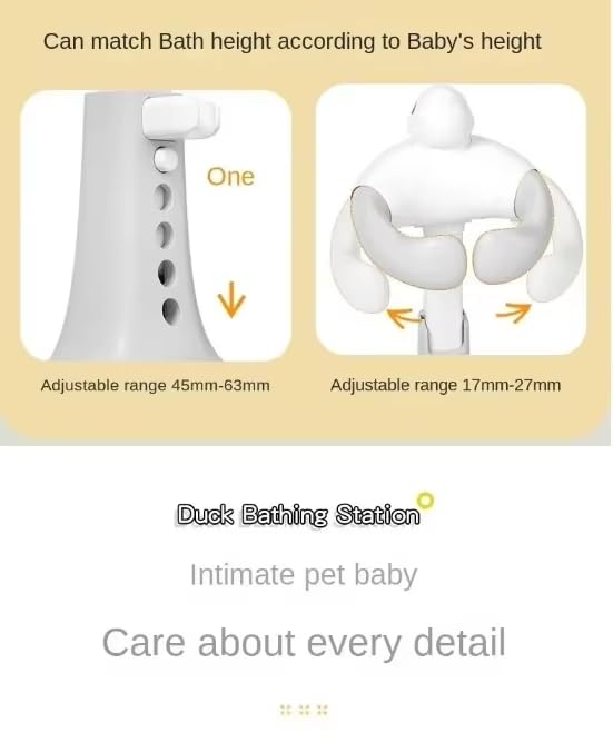 Baby Shower Bath Stand with Adjustable Height, Non-Slip Base, Huggable Duckling, Baby Bath Stand With Cartoon Duck