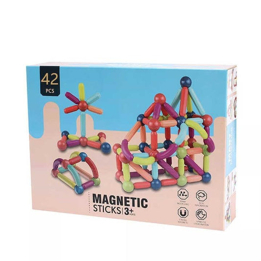 Magnetic Building Sticks Blocks Set 42 PCS Educational Magnet Sticks Balls Construction Toys Simplyfiy Home