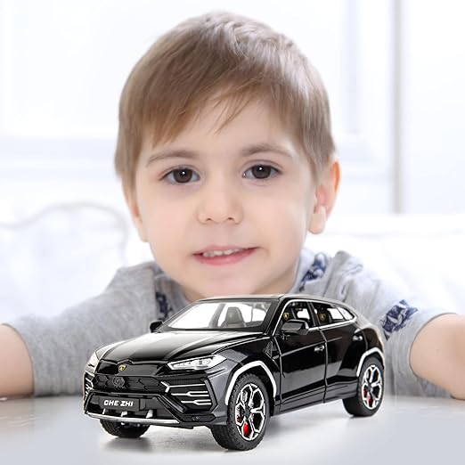 1/24 Big Lamborghini Urus Toy Car Metal Pull Back Diecast Car with Openable Door and Sound Light, Gifts Toys for Kids