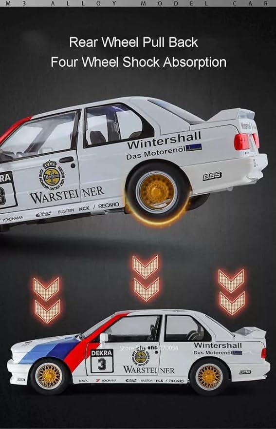 1:24 Scale Compatible for B.M.W M3 Edition Diecast Models Alloy Diecast Toy Car Openable Doors, Sound, Light | Pull Back Car Toy for Kids