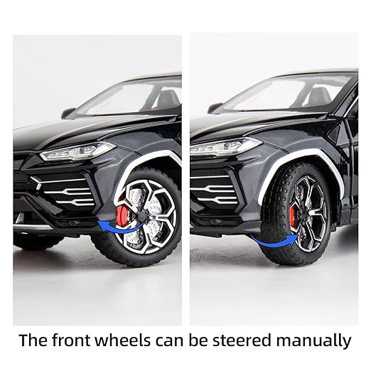 1/24 Big Lamborghini Urus Toy Car Metal Pull Back Diecast Car with Openable Door and Sound Light, Gifts Toys for Kids