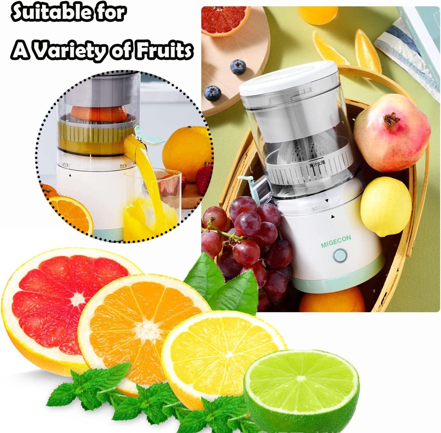 Wireless Electric Citrus Juicer Squeeze Juicer Electric Fruit Juicer Simplyfiy Home