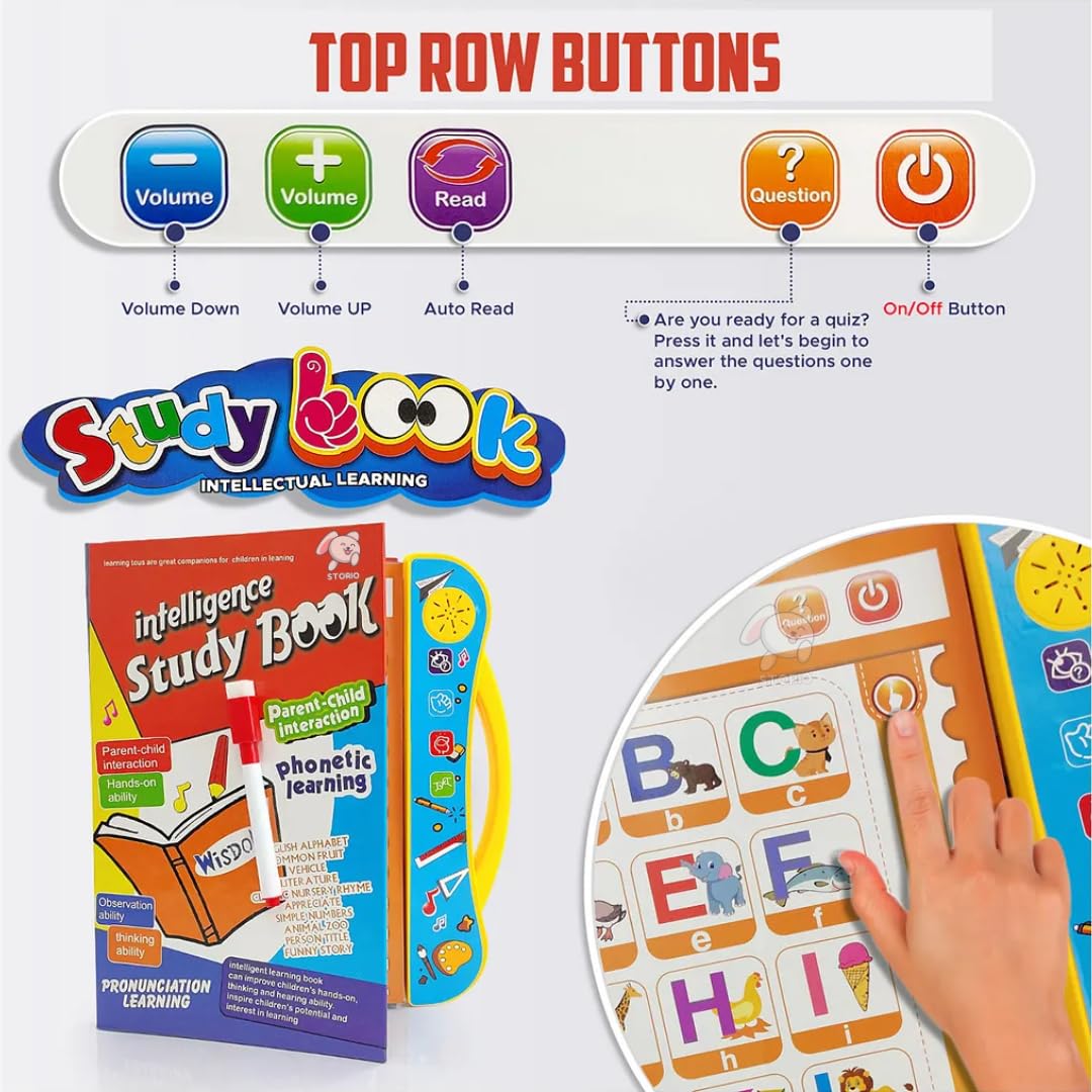 Intelligence Book Sound Book for Children, English Letters & Words Learning Book, Fun Educational Toys
