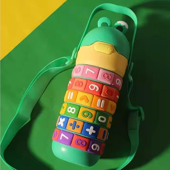 Kids Educational Water Bottle with Math Learning Puzzle, Rainbow Numbers and Symbols Simplyfiy Home