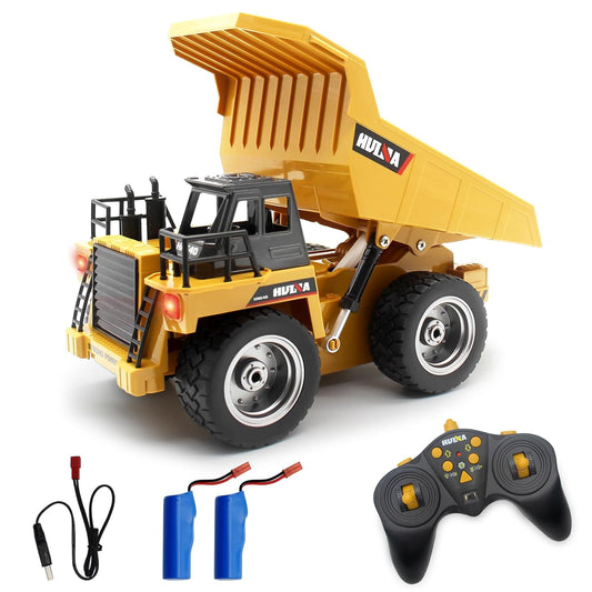 Remote Control Dump Truck 4 Wheel Driver Mine Construction Vehicle Toy Machine Model with LED Light